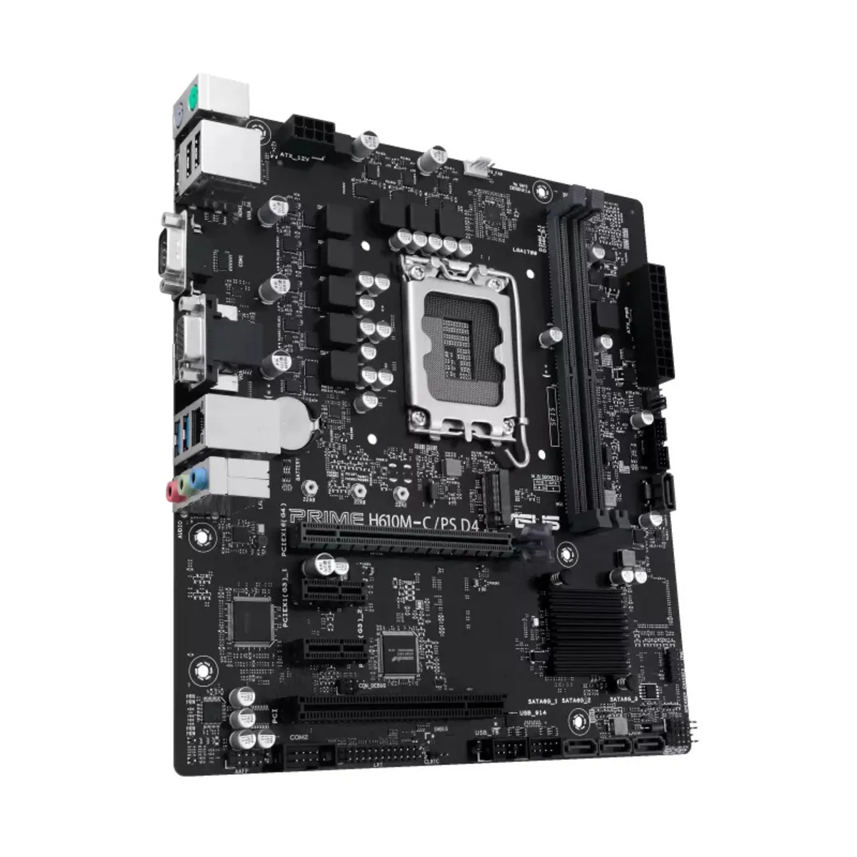 مادربرد ایسوس PRIME H610M-C/PS D4 با طراحی جمع‌وجور و پشتیبانی از حافظه DDR4، گزینه‌ای مناسب برای سیستم‌های خانگی و گیمینگ سبک.