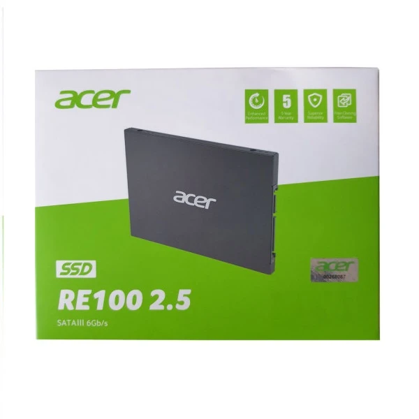 حافظه SSD اینترنال ACER RE100 256GB با رابط SATA III گزینه‌ای اقتصادی برای افزایش سرعت بوت، اجرای روان‌تر نرم‌افزارها در سیستم‌های خانگی و اداری است.