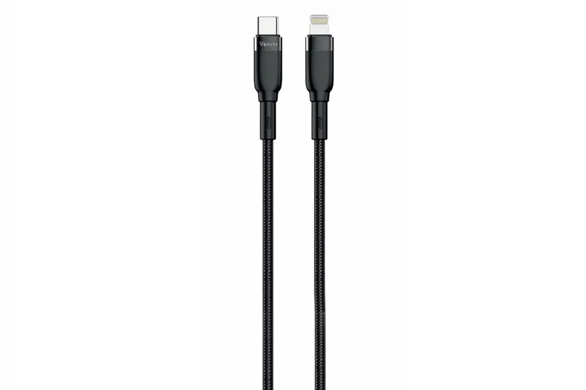 کابل وریتی CB3155 با کانکتور USB‑C به Lightning، شارژ سریع و انتقال داده مطمئن برای آیفون و آیپد؛ مناسب استفاده روزمره با دوام بالا.