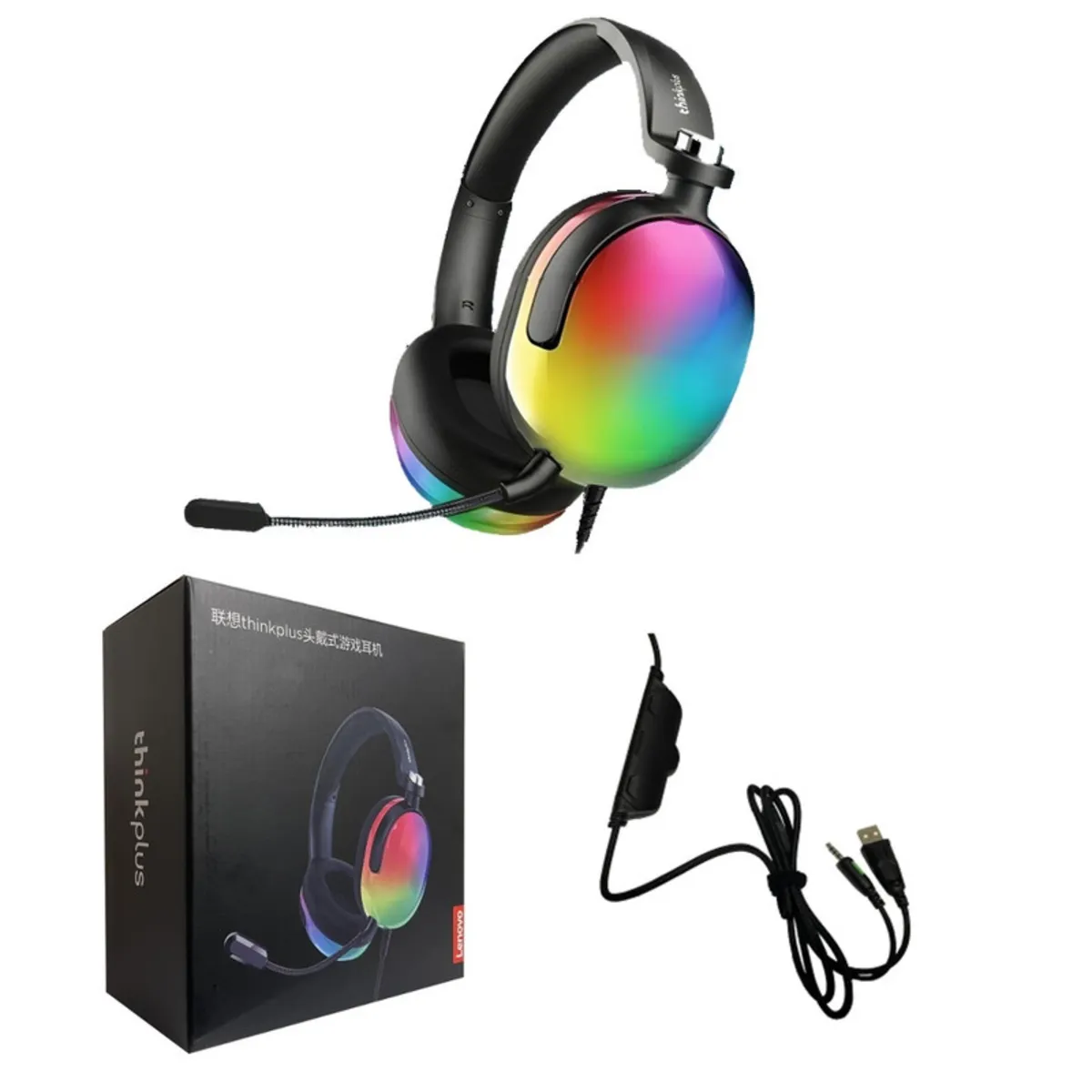 هدفون گیمینگ Lenovo ThinkPlus G‑86A با درایور ۵۰ mm، صدای شفاف و باس قدرتمند، میکروفون با نویز کنسلینگ و اتصال سیمی؛ مناسب کامپیوتر، کنسول.