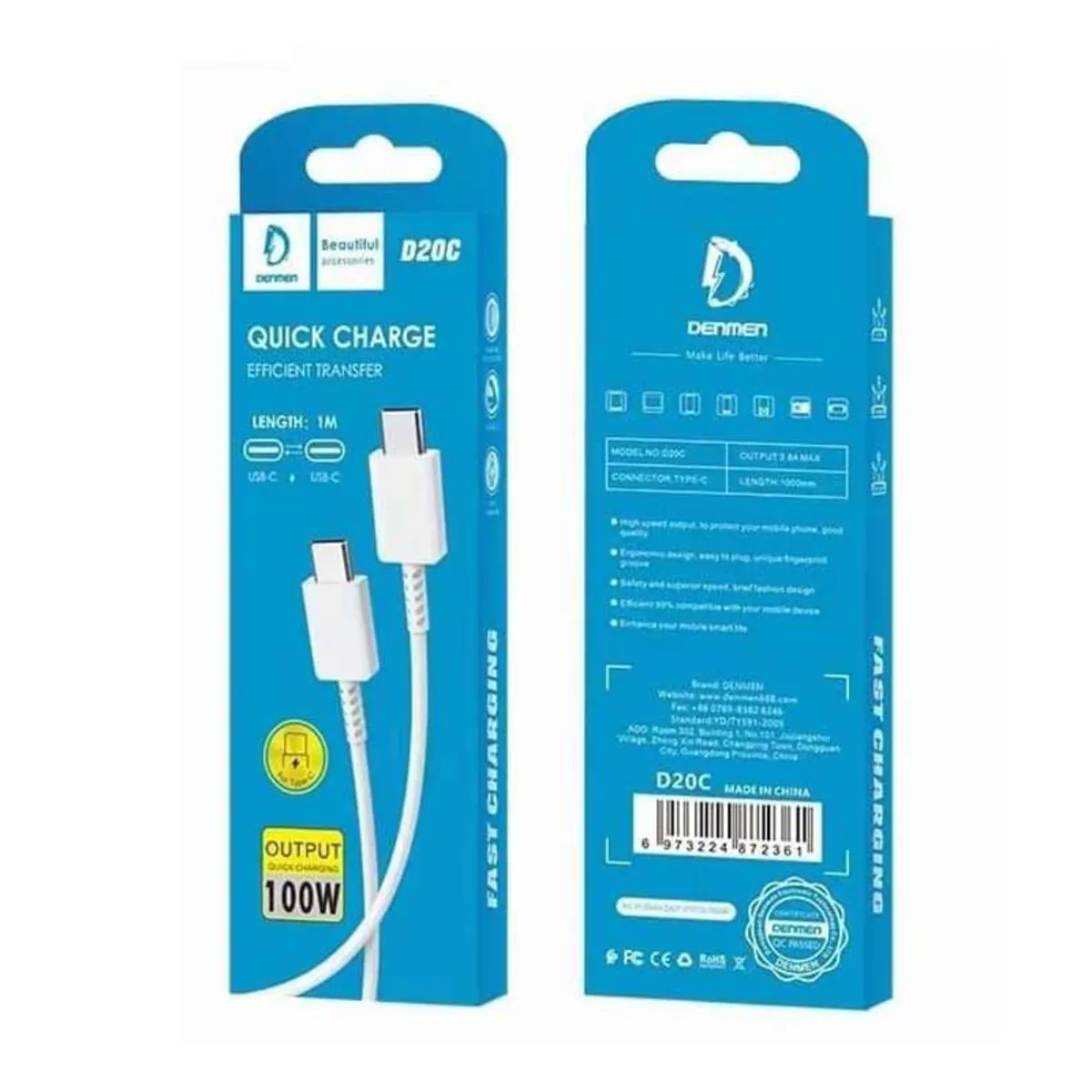 کابل Type-Cدنمن مدل d20c طول 1 متر – شناسه کالا KT-0010198 (1)