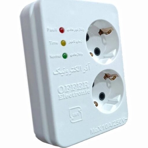 محافظ برق 2 خانه دیواری ارت دار آفر الکترونیک OR326